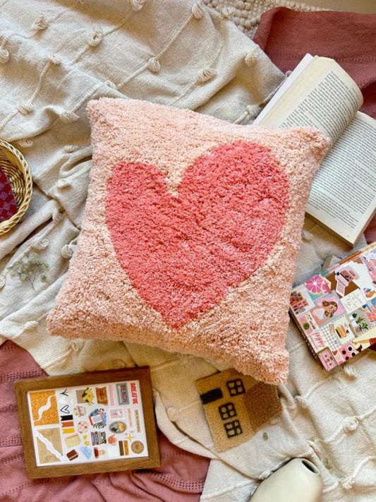 All Hearts Tufted Pillow Cover
