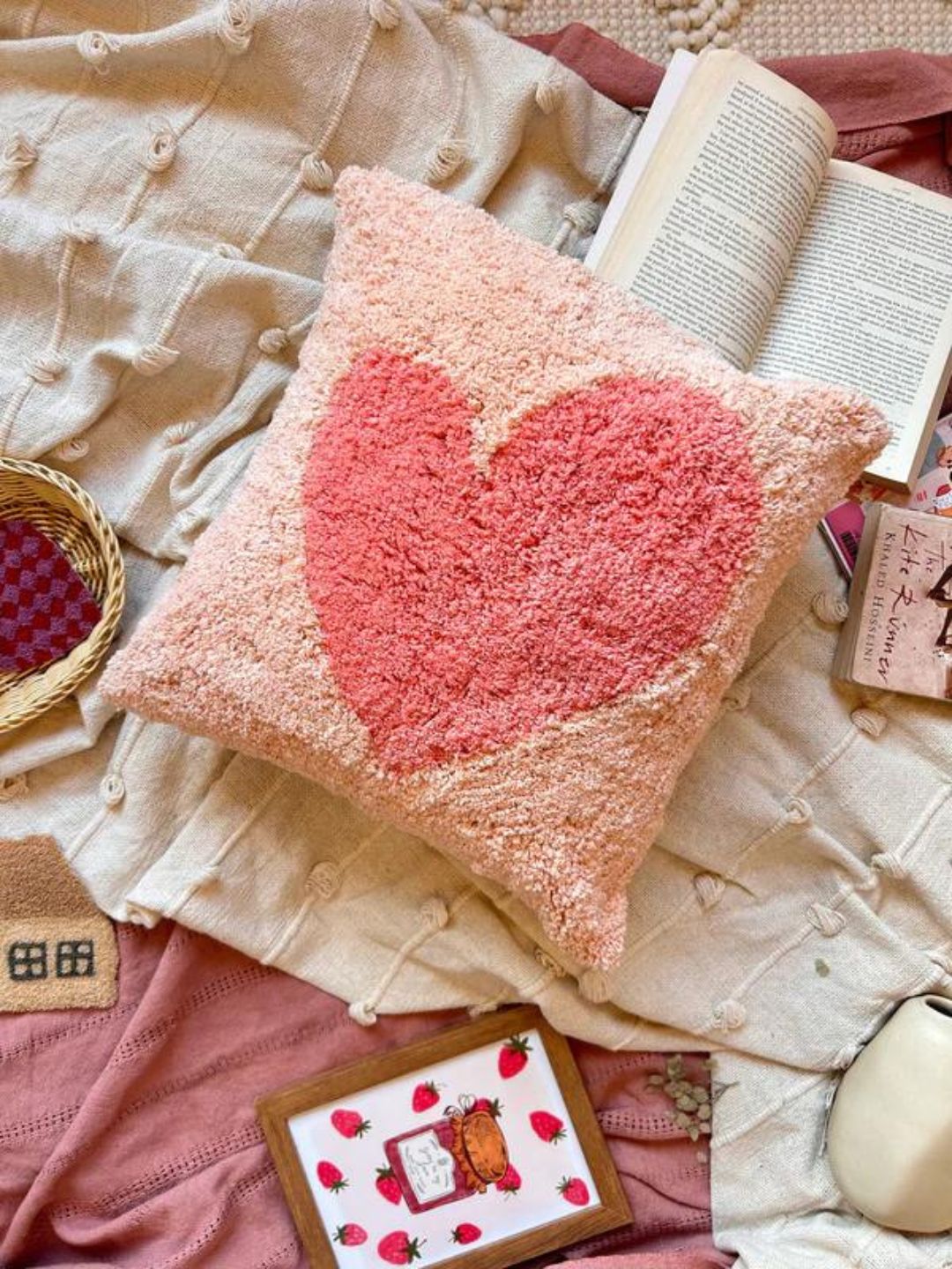 All Hearts Tufted Pillow Cover