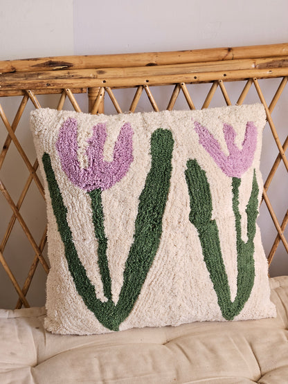 Tulips tufted Pillow Cover