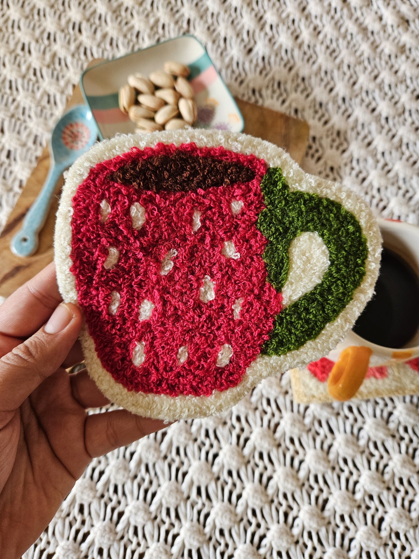 The Berry Mug Rug