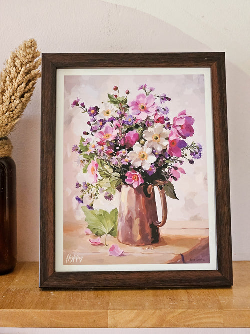Vintage Floral Print-Posters, Prints & Visual Artwork-Hyppy.in-8" x 10"-Framed-Hyppy.in