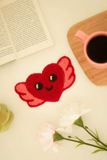 Flutter Heart Mug Rug