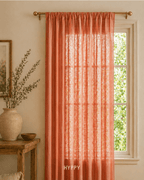 Blush & Rust Sheer Curtain