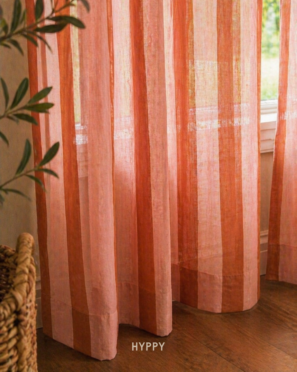 Blush & Rust Sheer Curtain