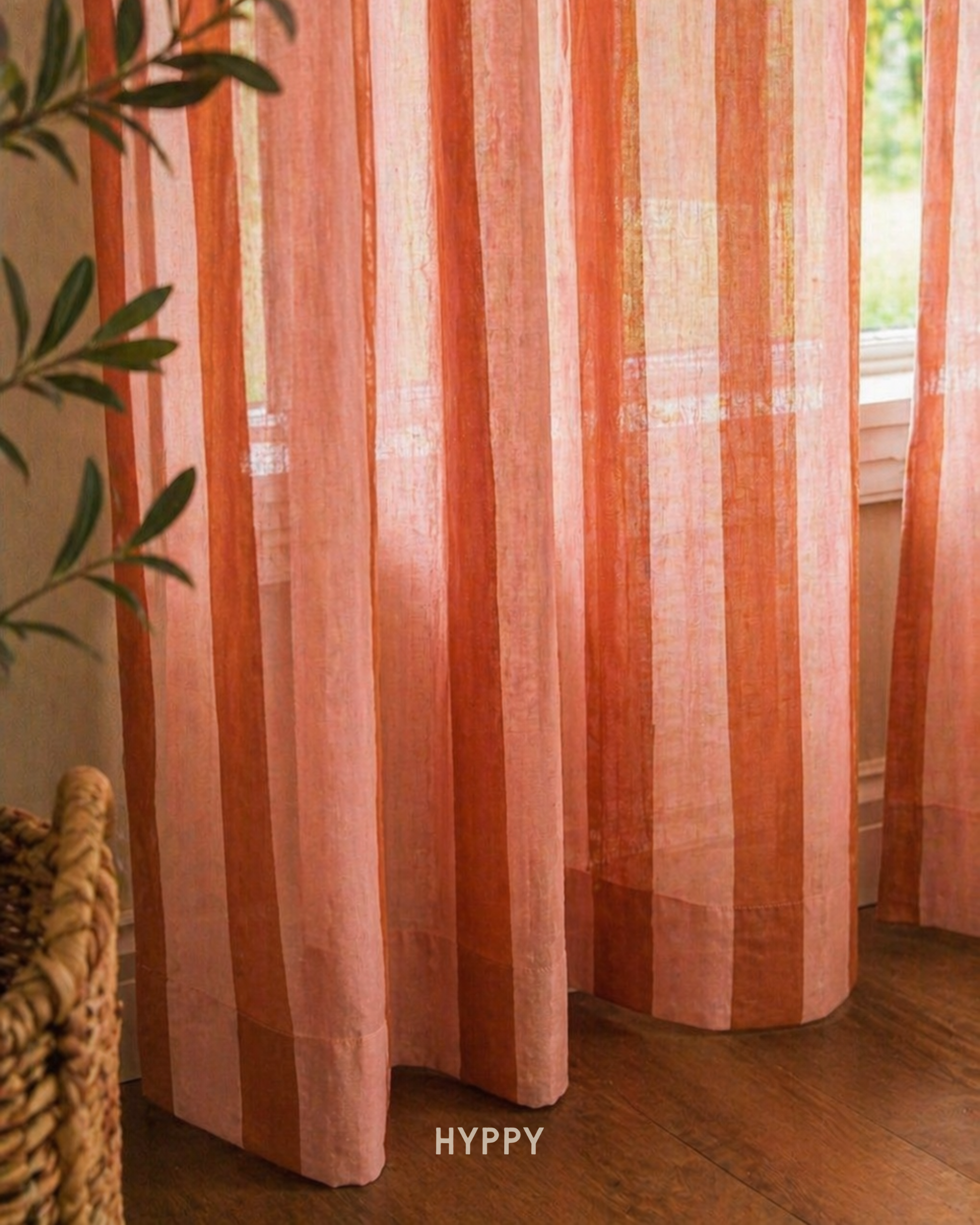 Blush & Rust Sheer Curtain