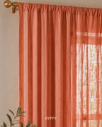 Blush & Rust Sheer Curtain