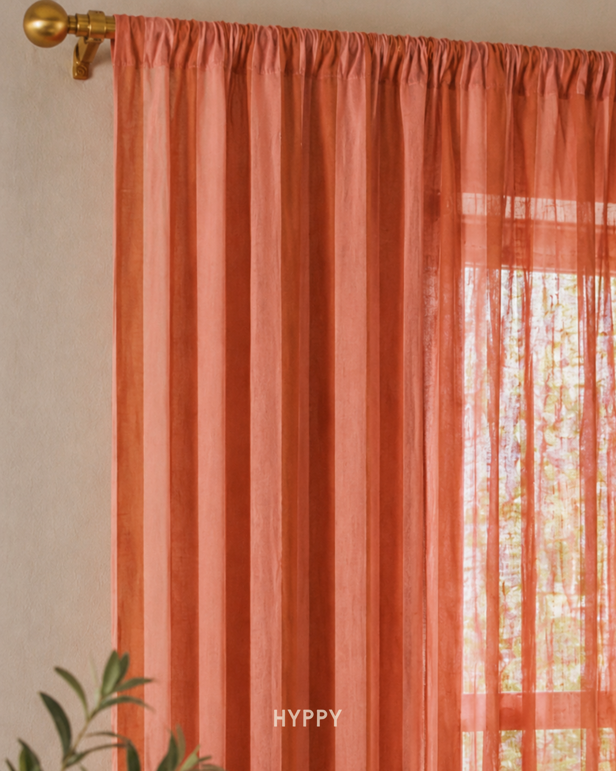 Blush & Rust Sheer Curtain