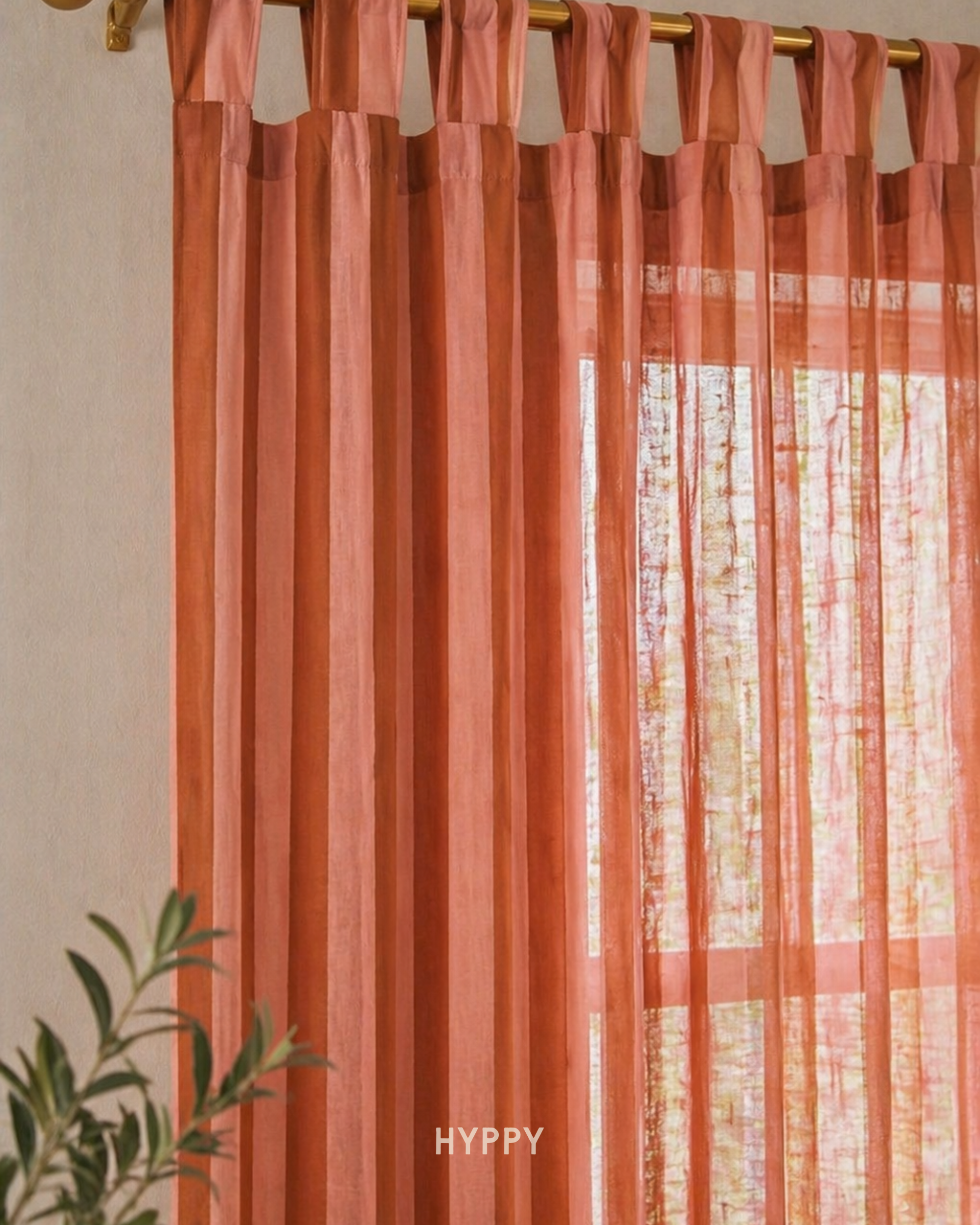 Blush & Rust Sheer Curtain