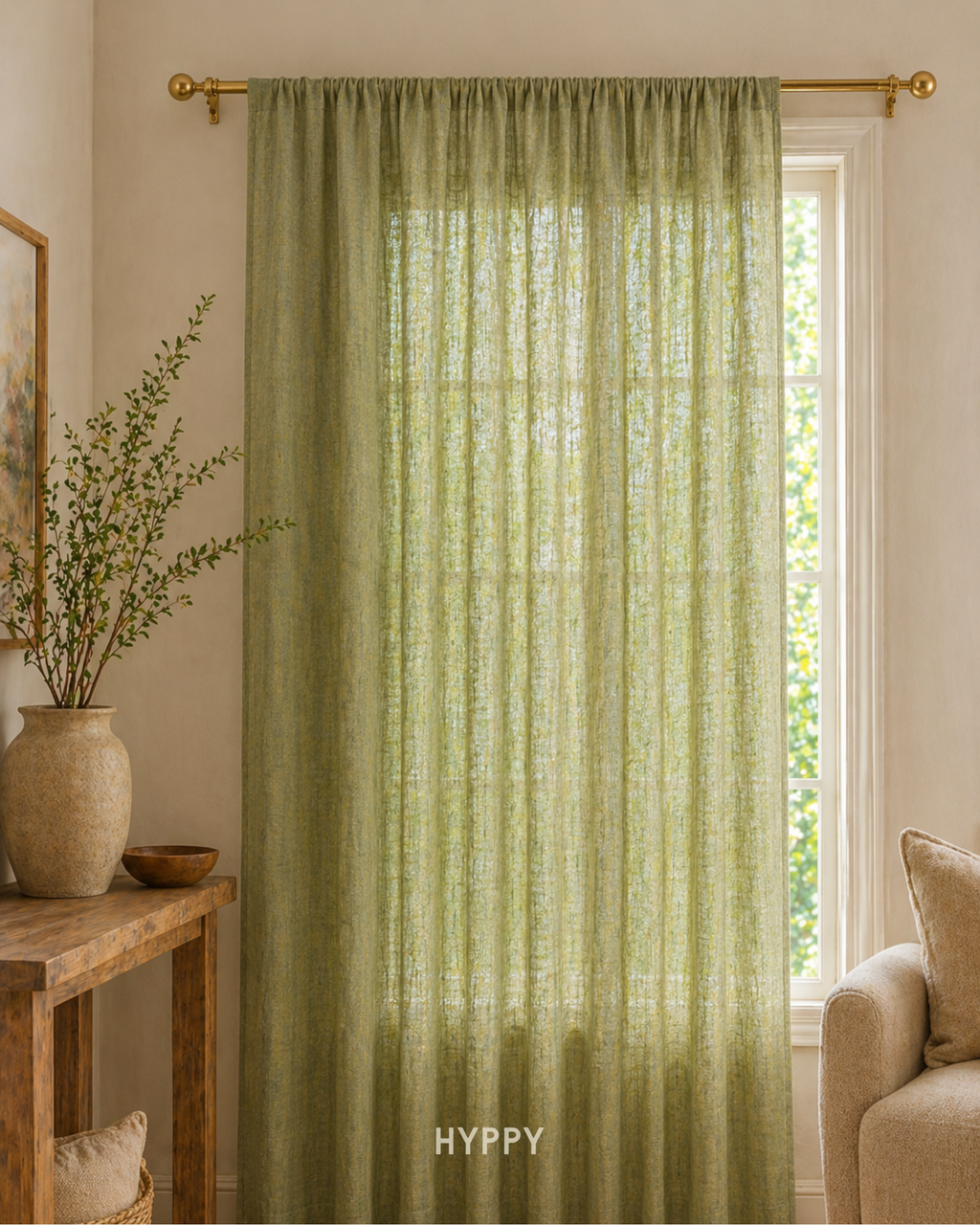 Sage Mist Sheer Curtain