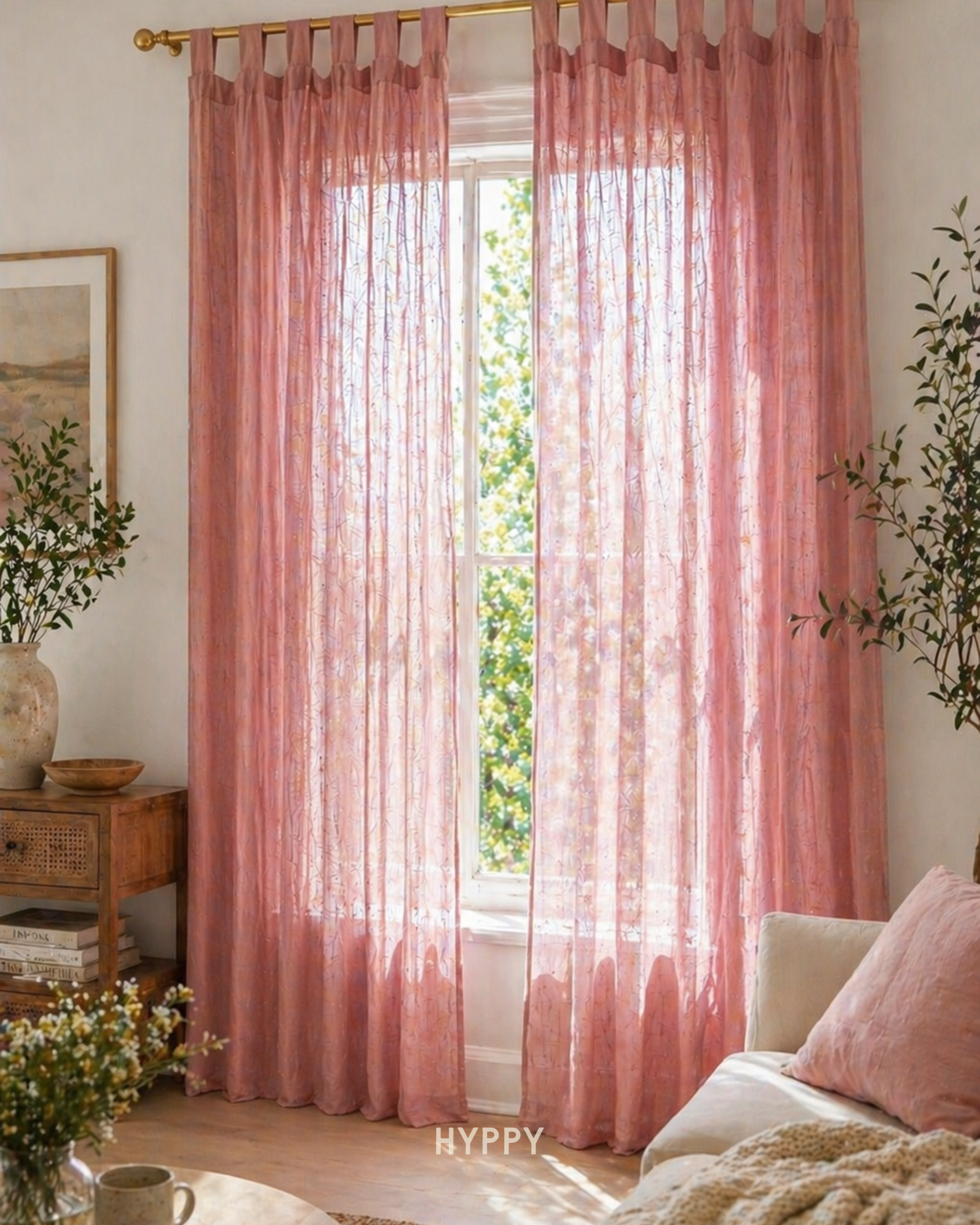 Dusty Rose Sheer Curtain