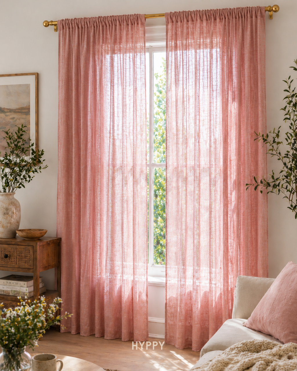Dusty Rose Sheer Curtain