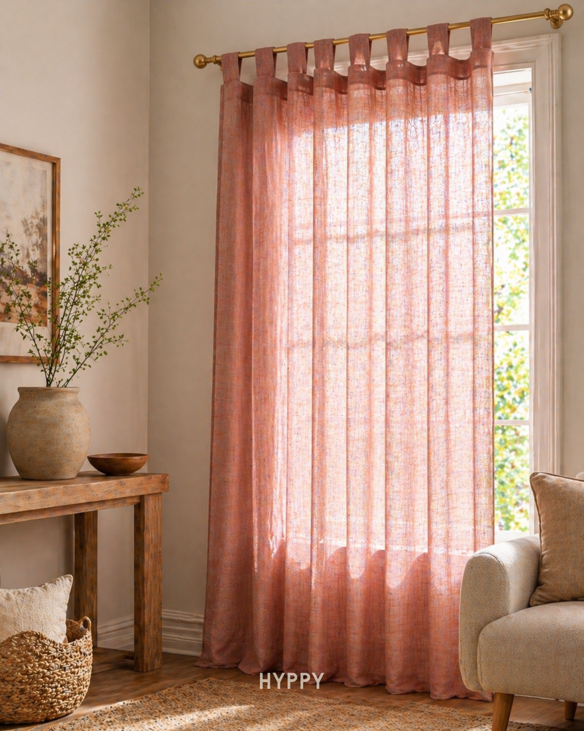 Dusty Rose Sheer Curtain