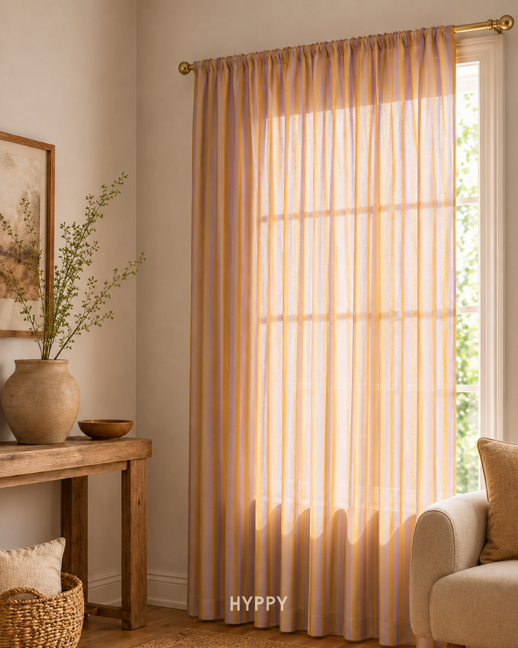 Lilac & Marigold Sheer Curtain
