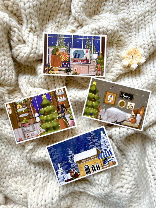 Christmas Postcards Pack of 8