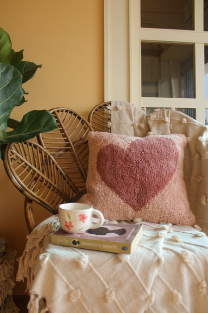 All Hearts Tufted Pillow Cover