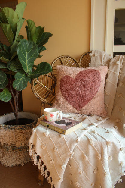 All Hearts Tufted Pillow Cover