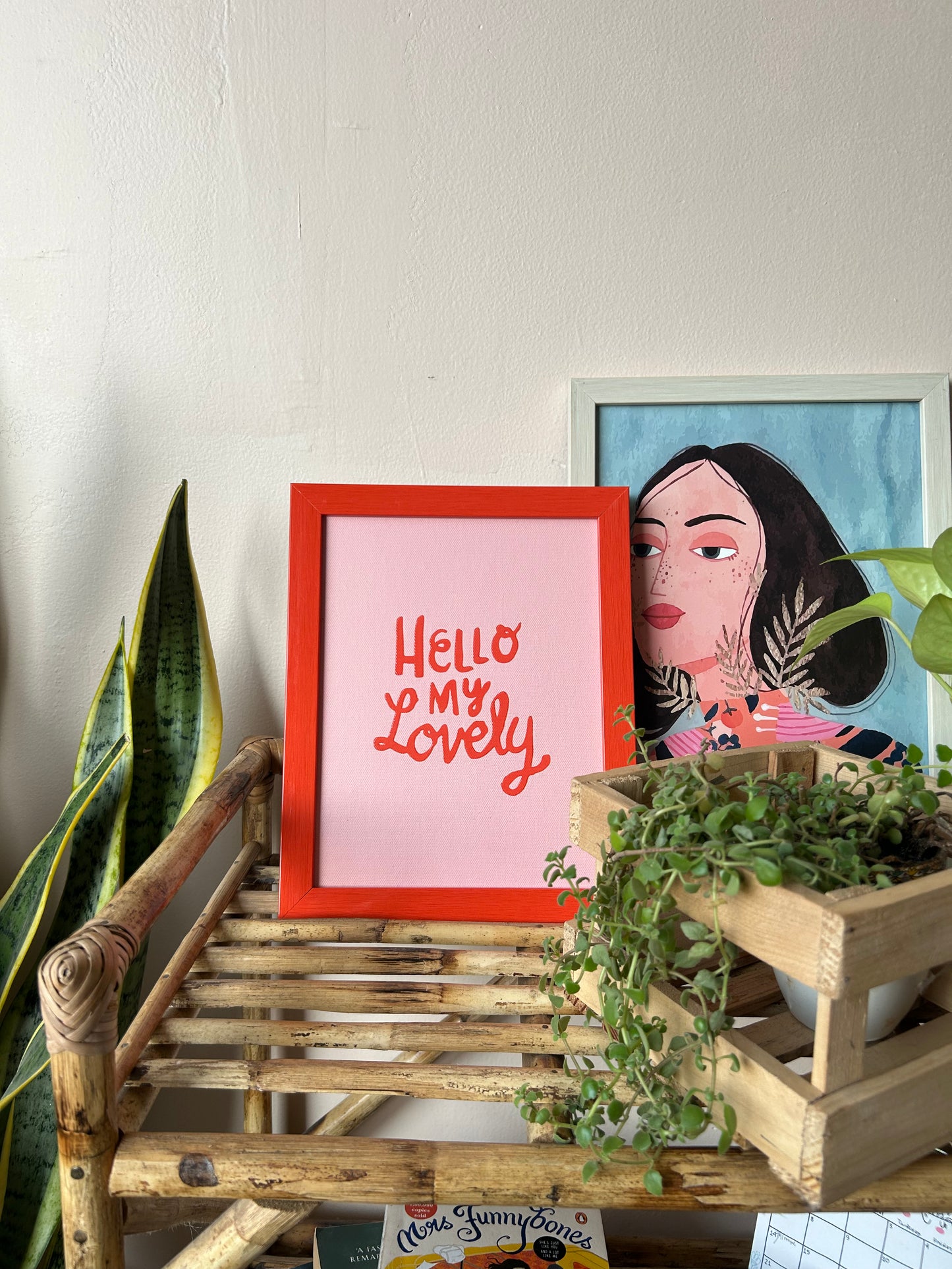 Hello My Lovely Embossed Canvas Print