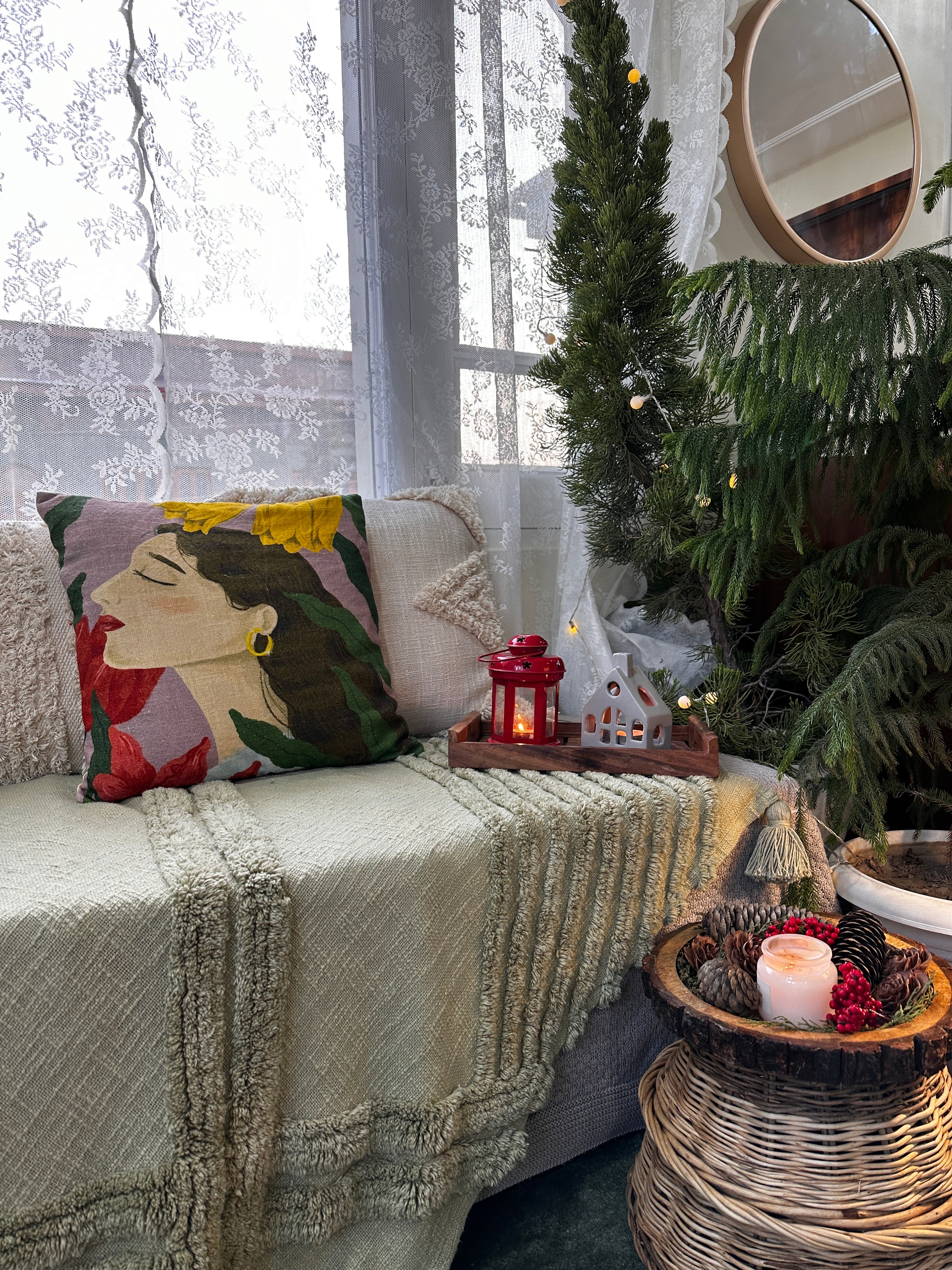 Anthea Illustrated Pillow Cover-Pillows-Hyppy.in-16inch x 16inch-Without filler-Hyppy.in