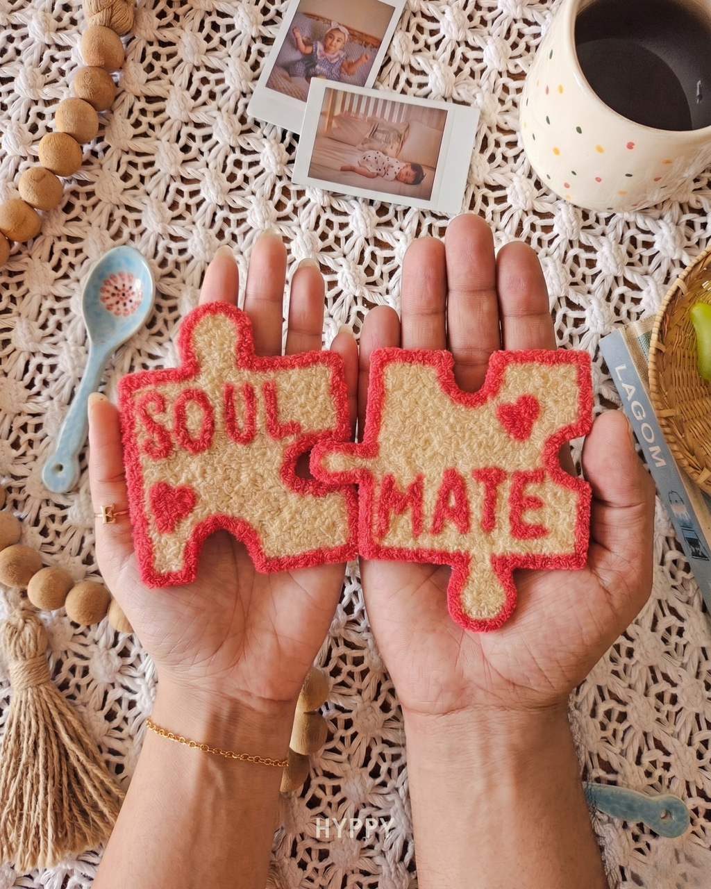 Soul-mate Mug Rug Set of 2