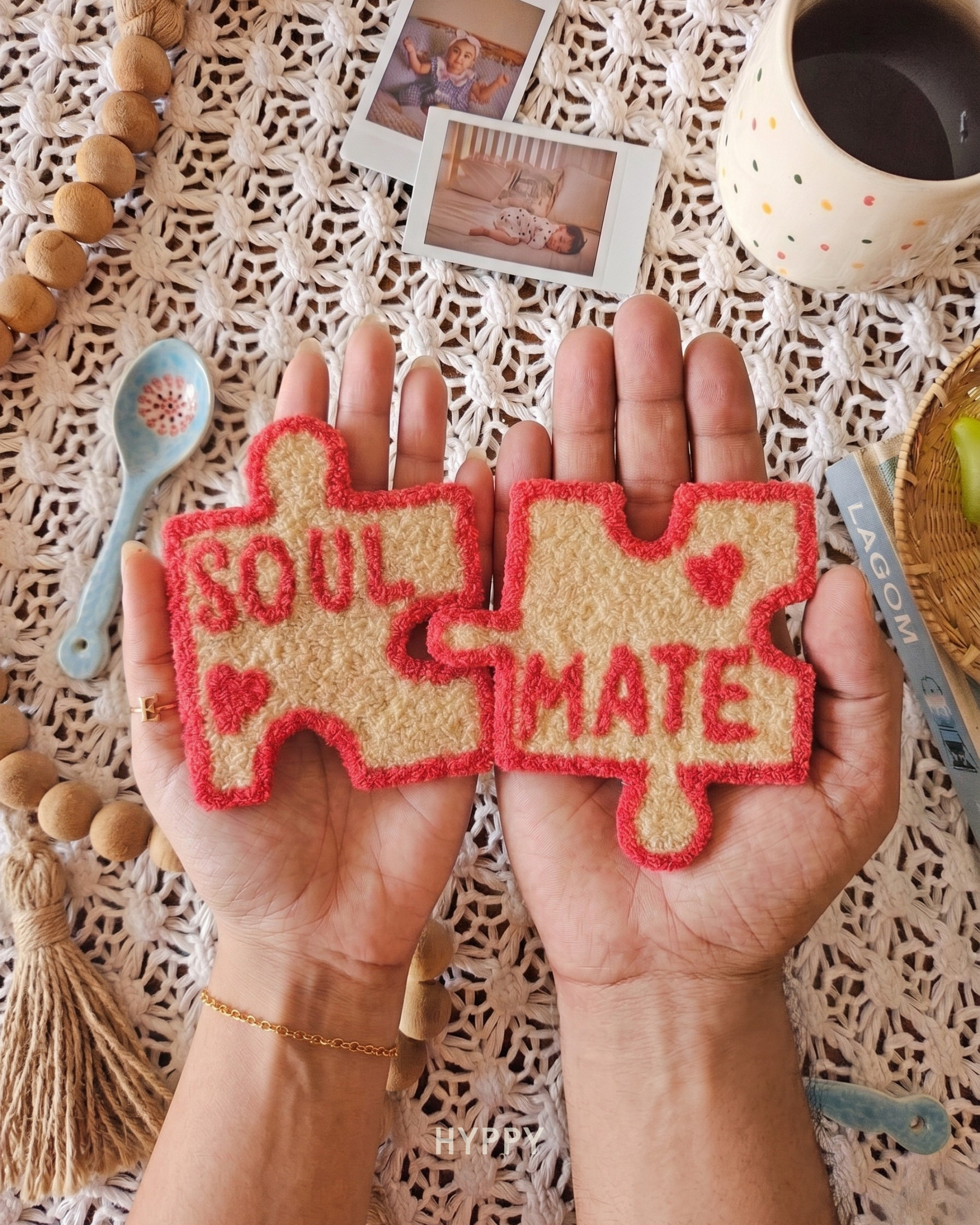 Soul-mate Mug Rug Set of 2
