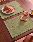 Matcha Textured Placemats — boho placemats, handcrafted in India by Hyppy