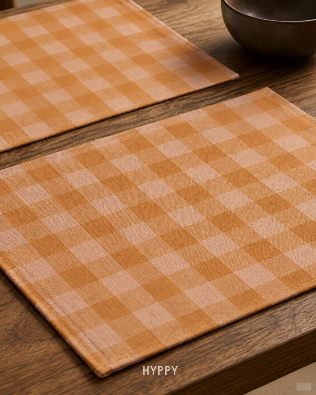 Peachy Gingham Placemats