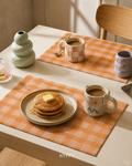 Peachy Gingham Placemats