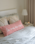 La Vie En Rose Embroidered Cushion Cover