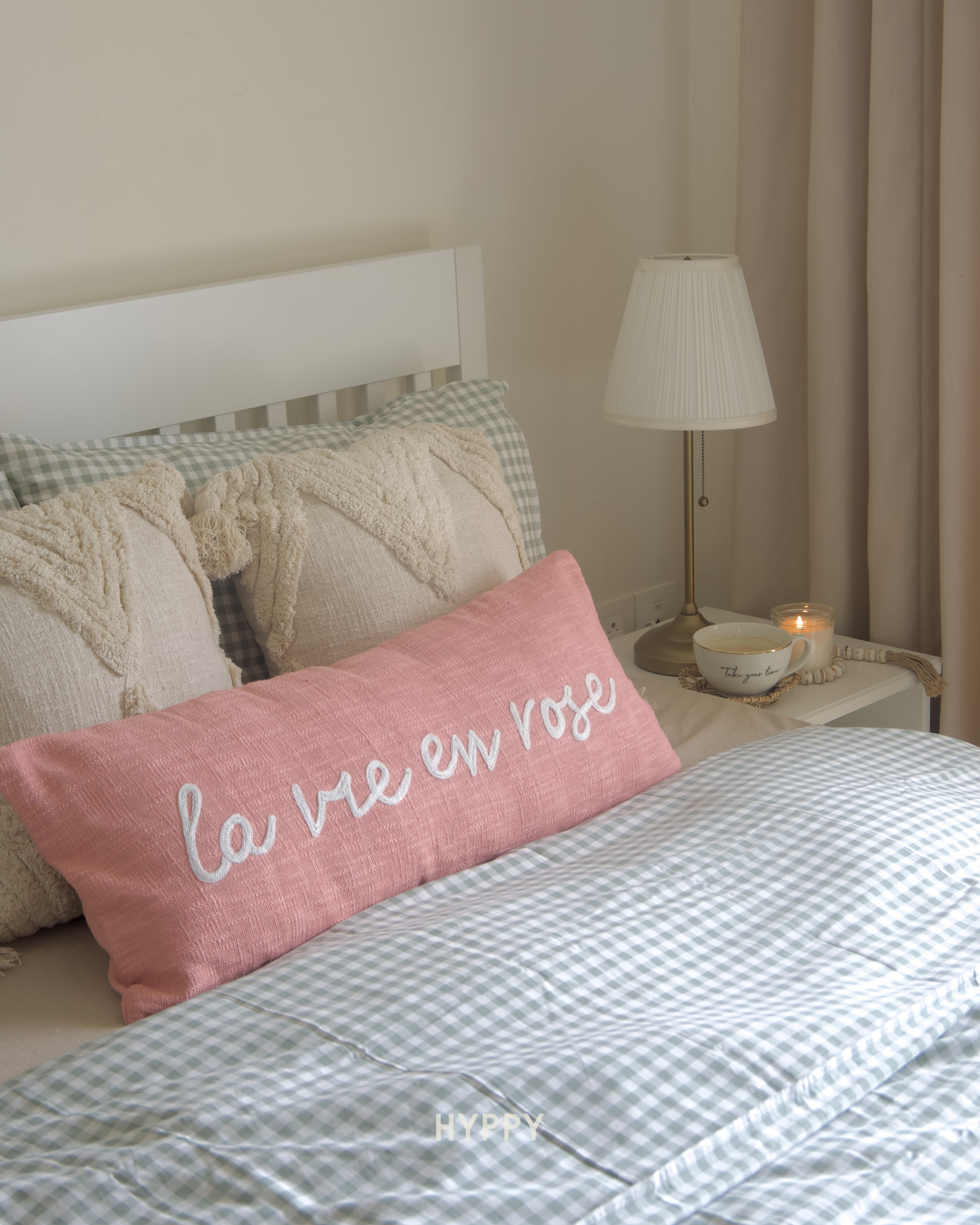 La Vie En Rose Embroidered Cushion Cover