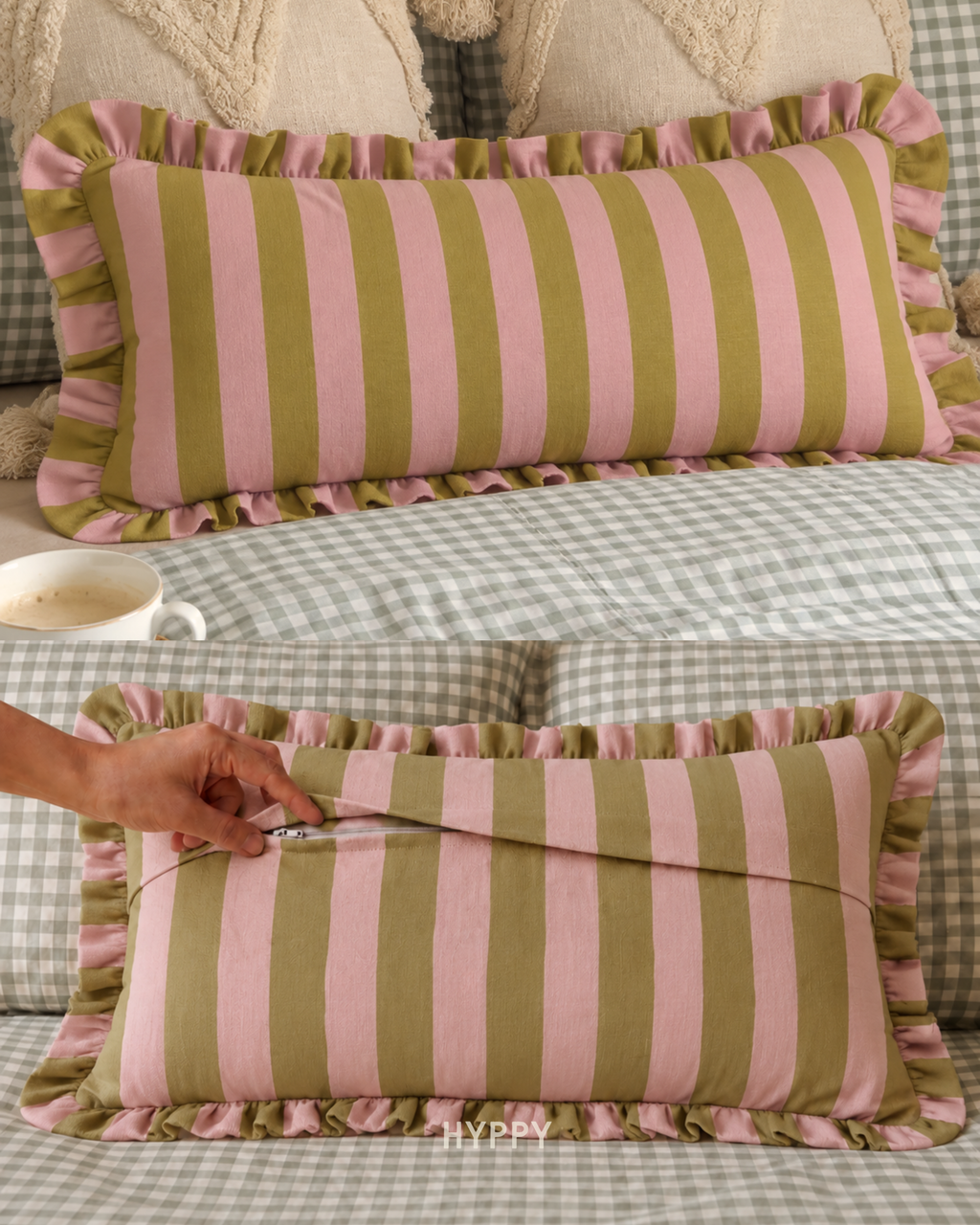 Sunday Afternoon Ruffle Lumbar Cushion Cover