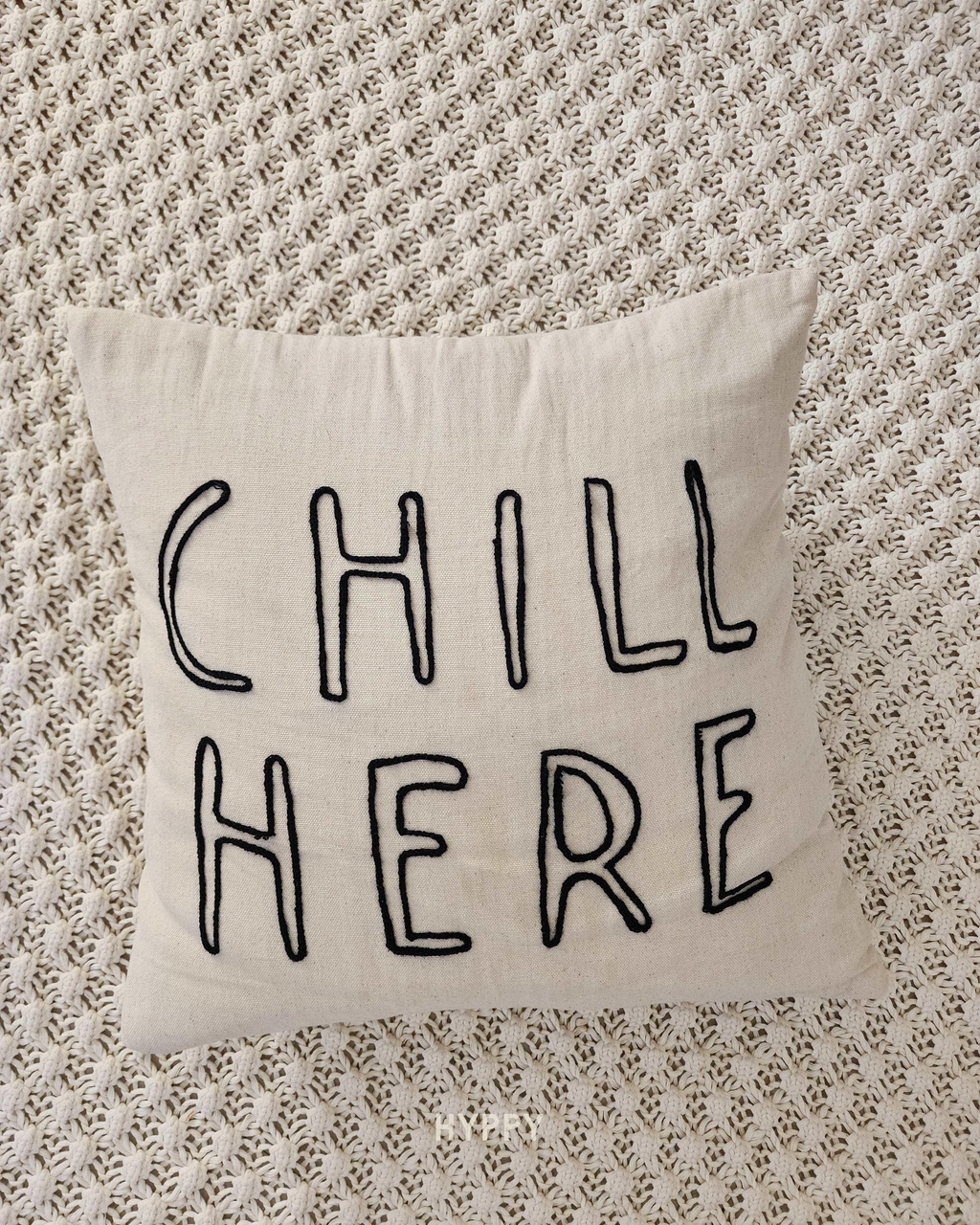 Chill Here Embroidered Cushion Cover
