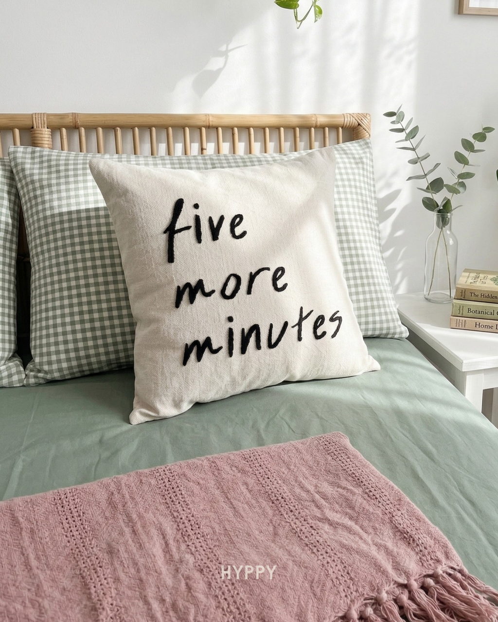 Five More Minutes Embroidered Cushion Cover
