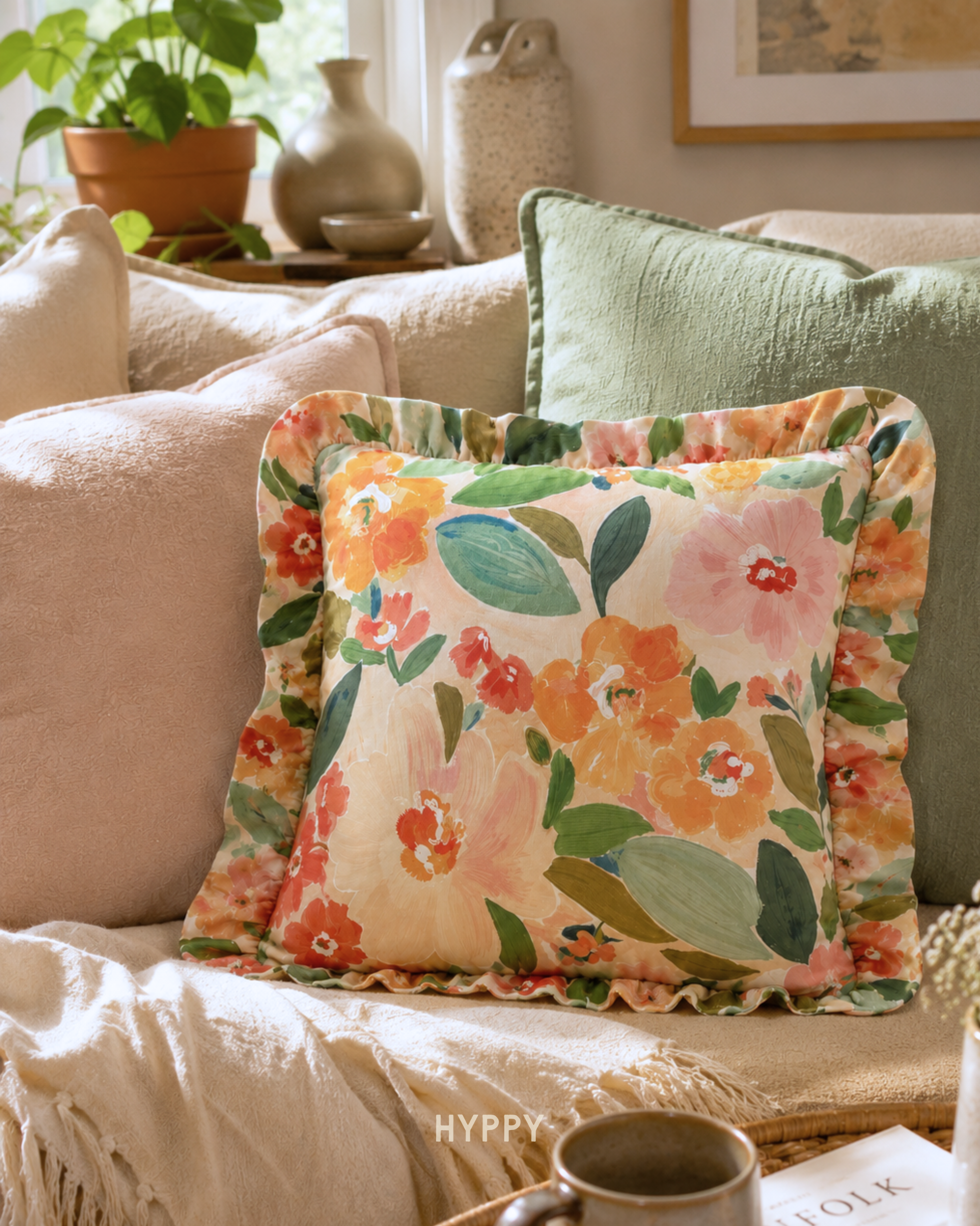 Garden Party Ruffle Cushion Cover
