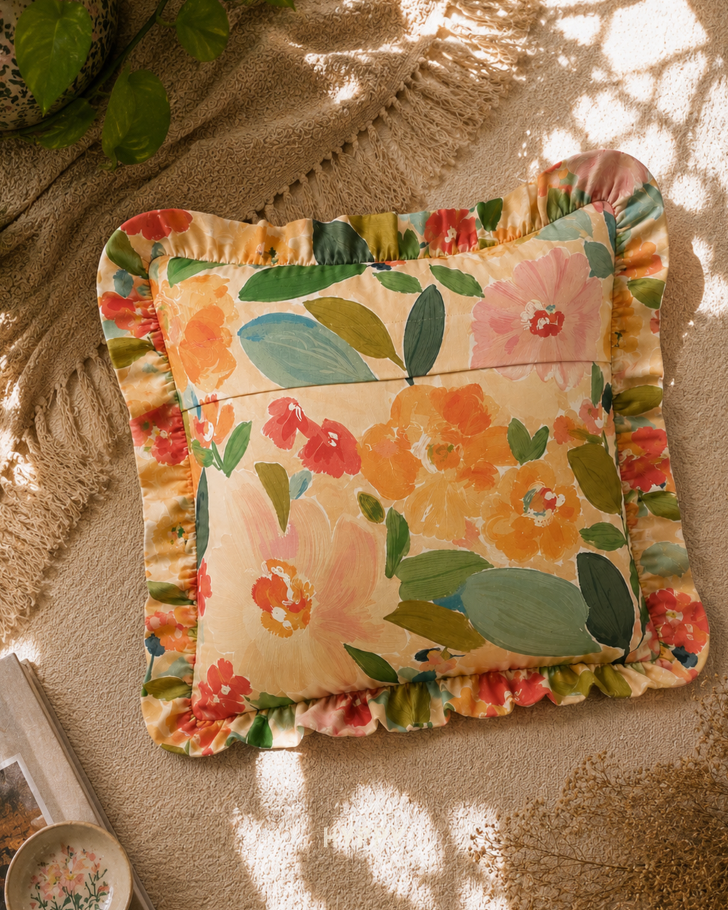 Garden Party Ruffle Cushion Cover