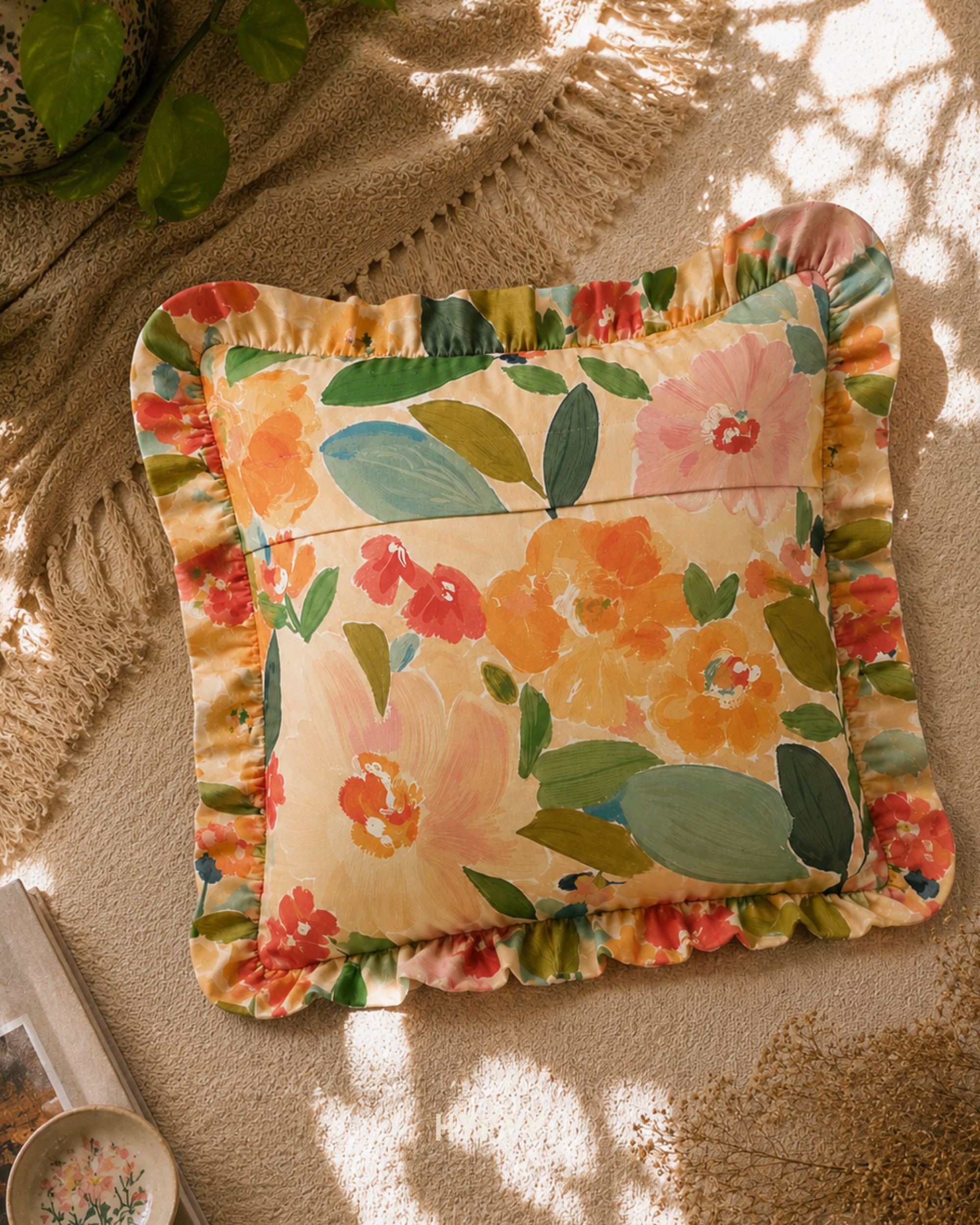 Garden Party Ruffle Cushion Cover
