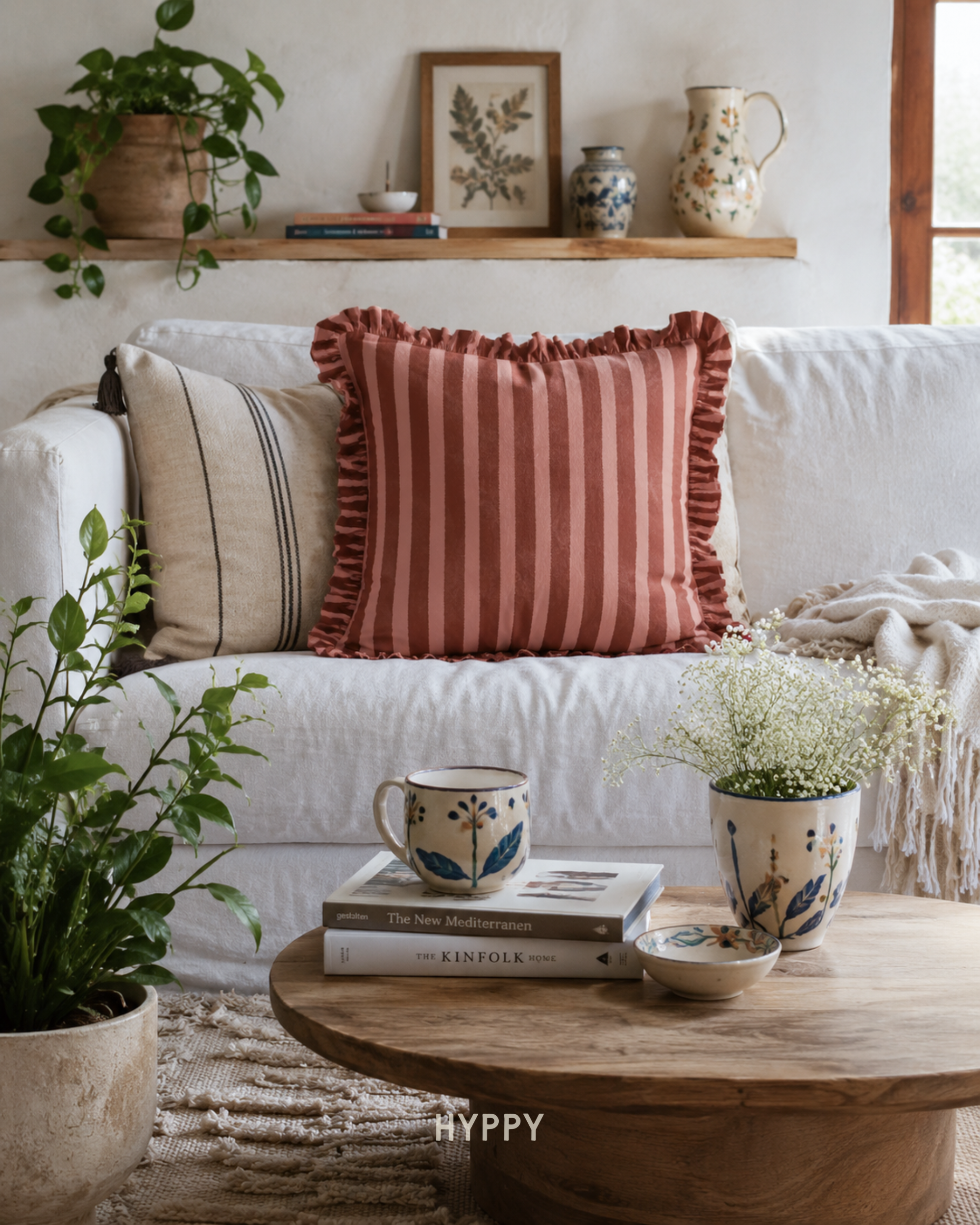 Sunbaked Stripe Ruffle Cushion Cover