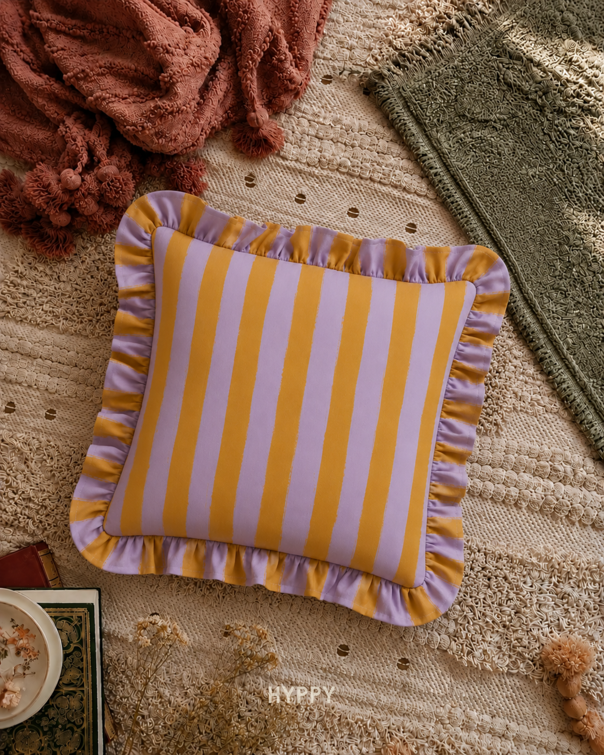 Lavender Marmalade Ruffle Cushion Cover