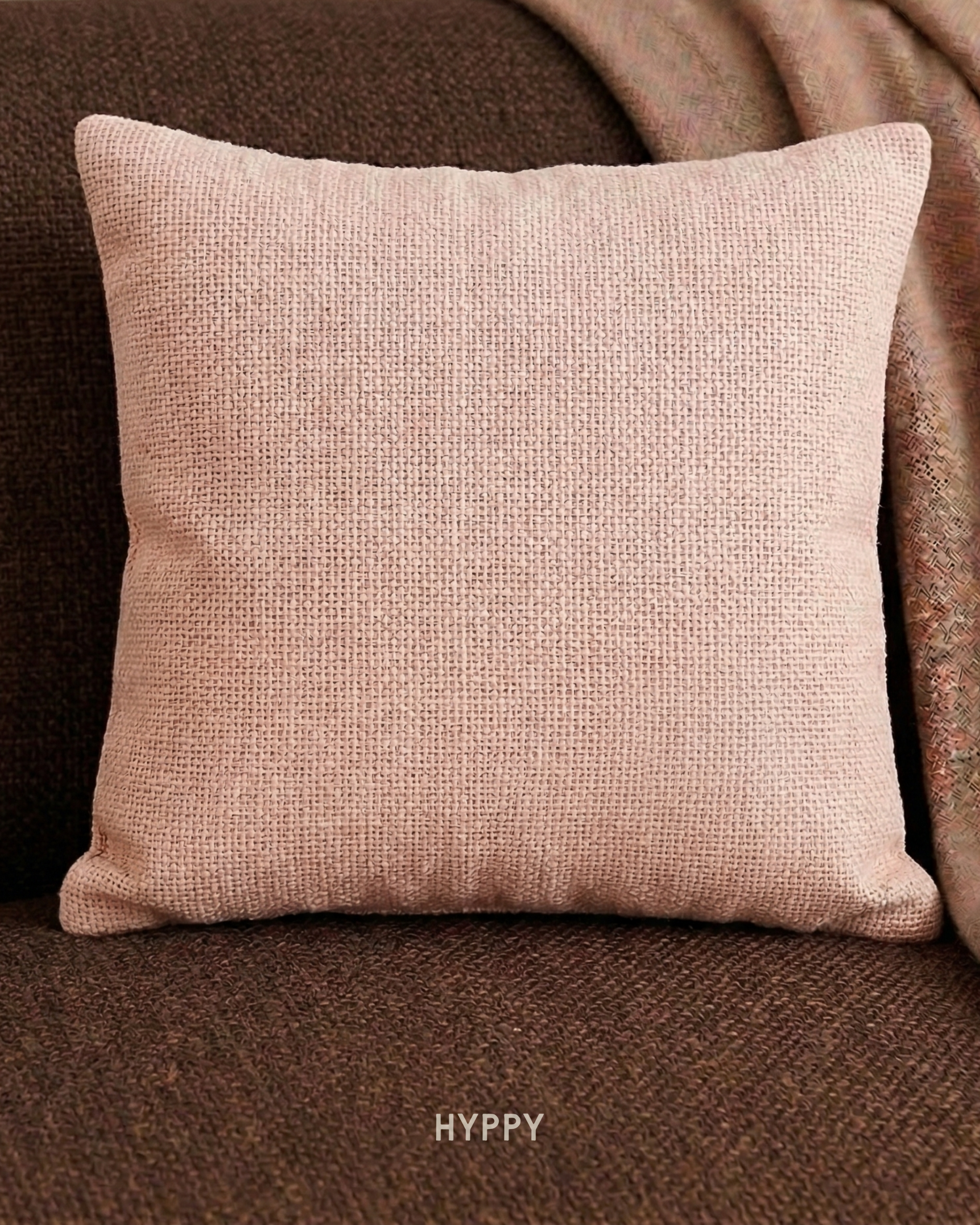Soft Blush Textured Cushion Cover