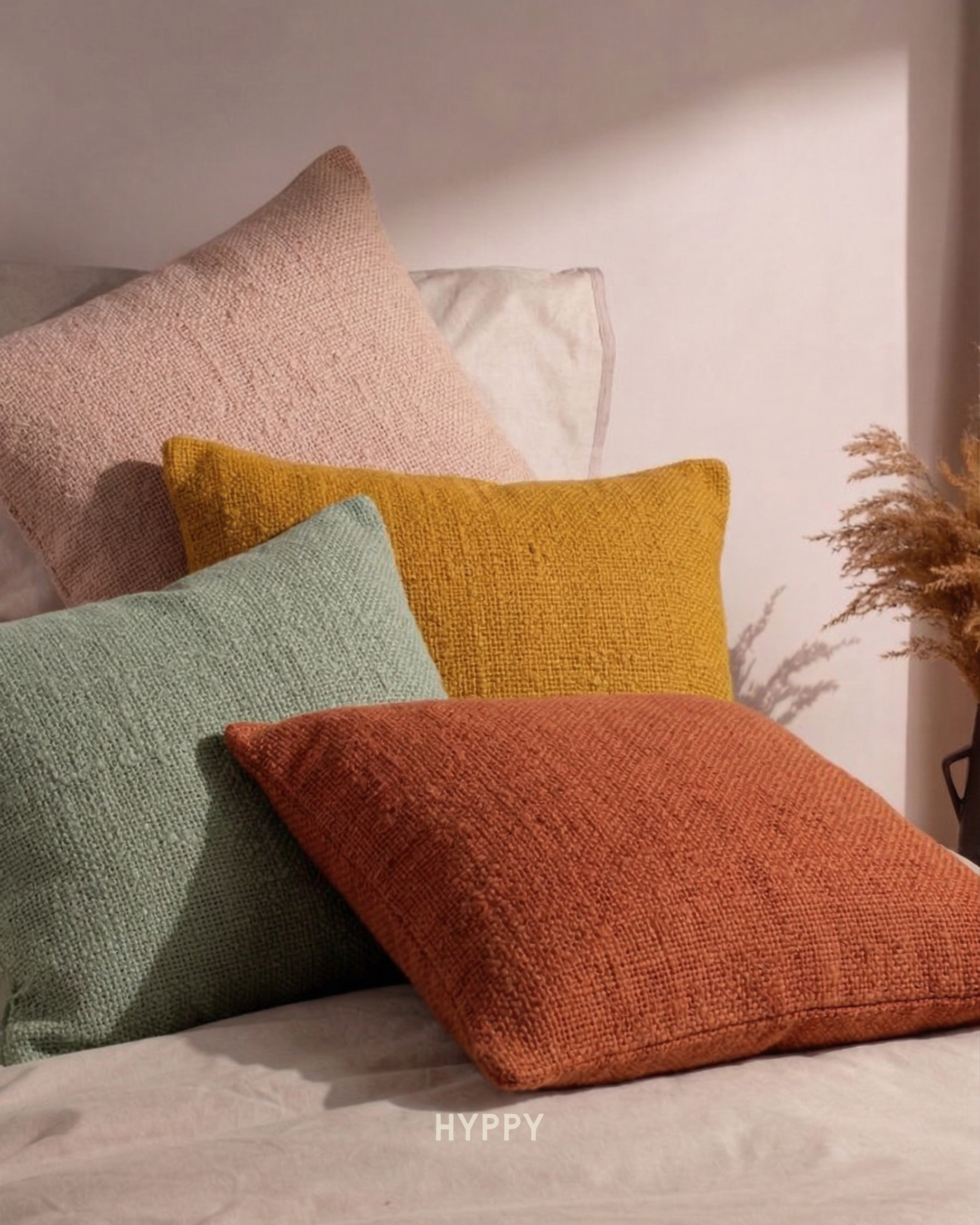Soft Blush Textured Cushion Cover