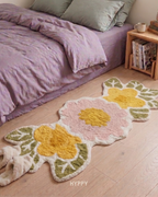 Daisy Days Tufted Runner — boho rug, handcrafted in India by Hyppy