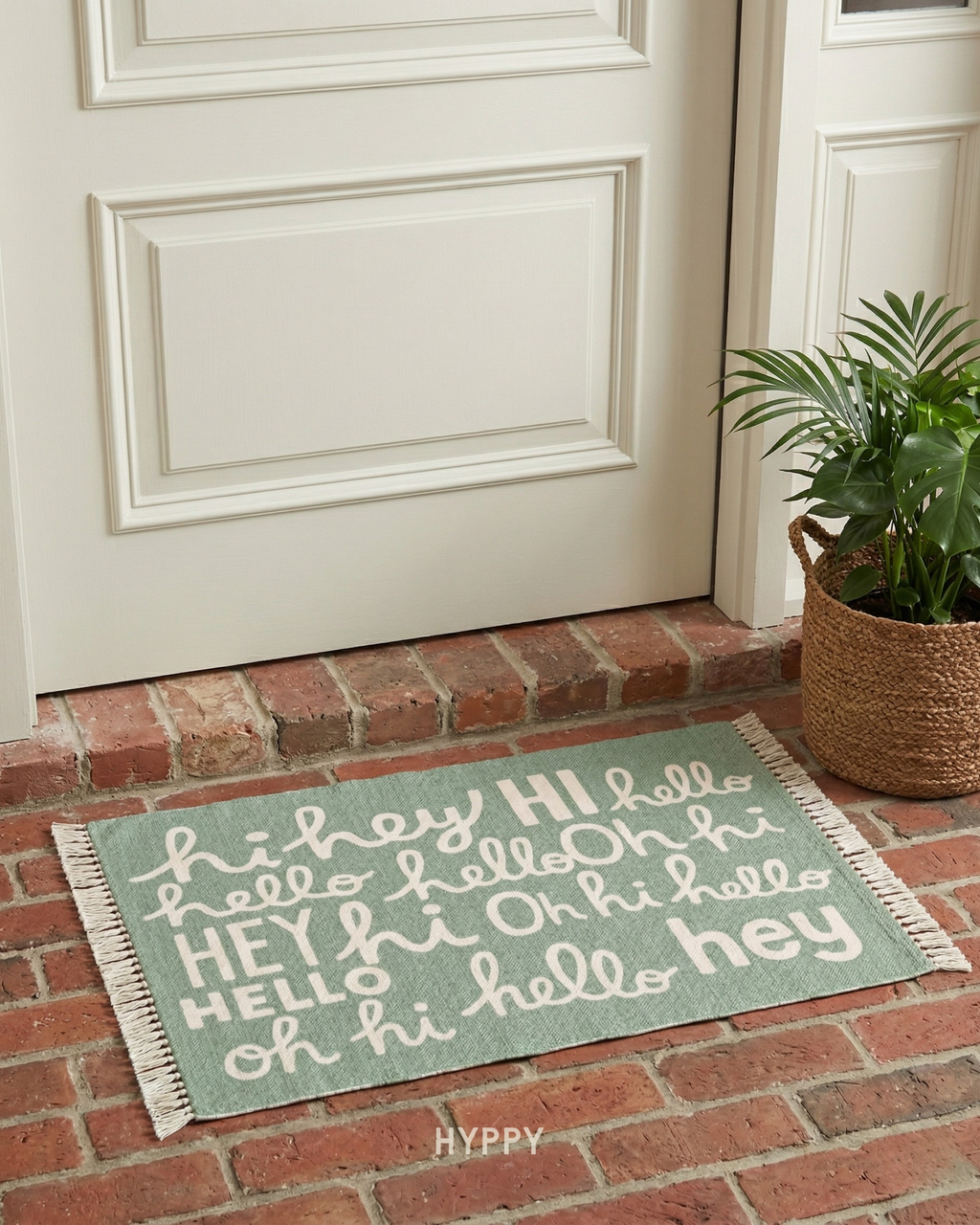 Hey Hi Hello Chenille Mat