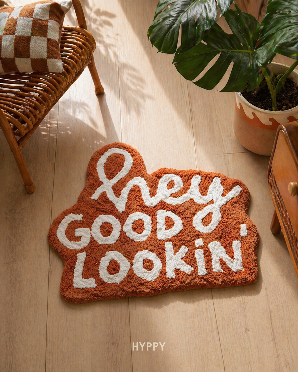 Hey Good Lookin' Tufted Everyday Rug — boho rug, handcrafted in India by Hyppy