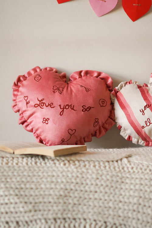 Love Bug Heart Pillow-Pillows-Hyppy.in-14" x 13"-With Filler-Hyppy.in