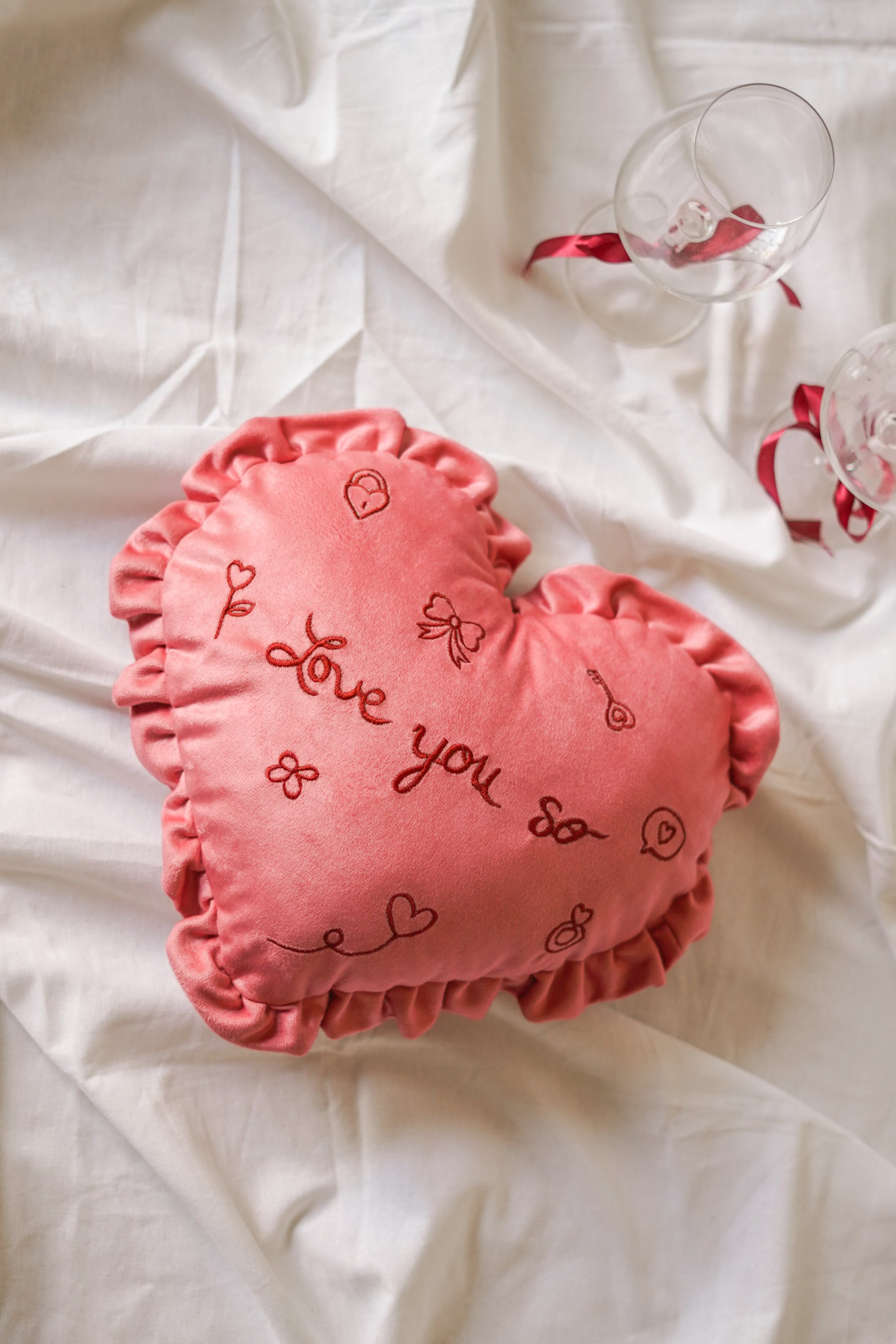 Love Bug Heart Pillow-Pillows-Hyppy.in-14" x 13"-With Filler-Hyppy.in