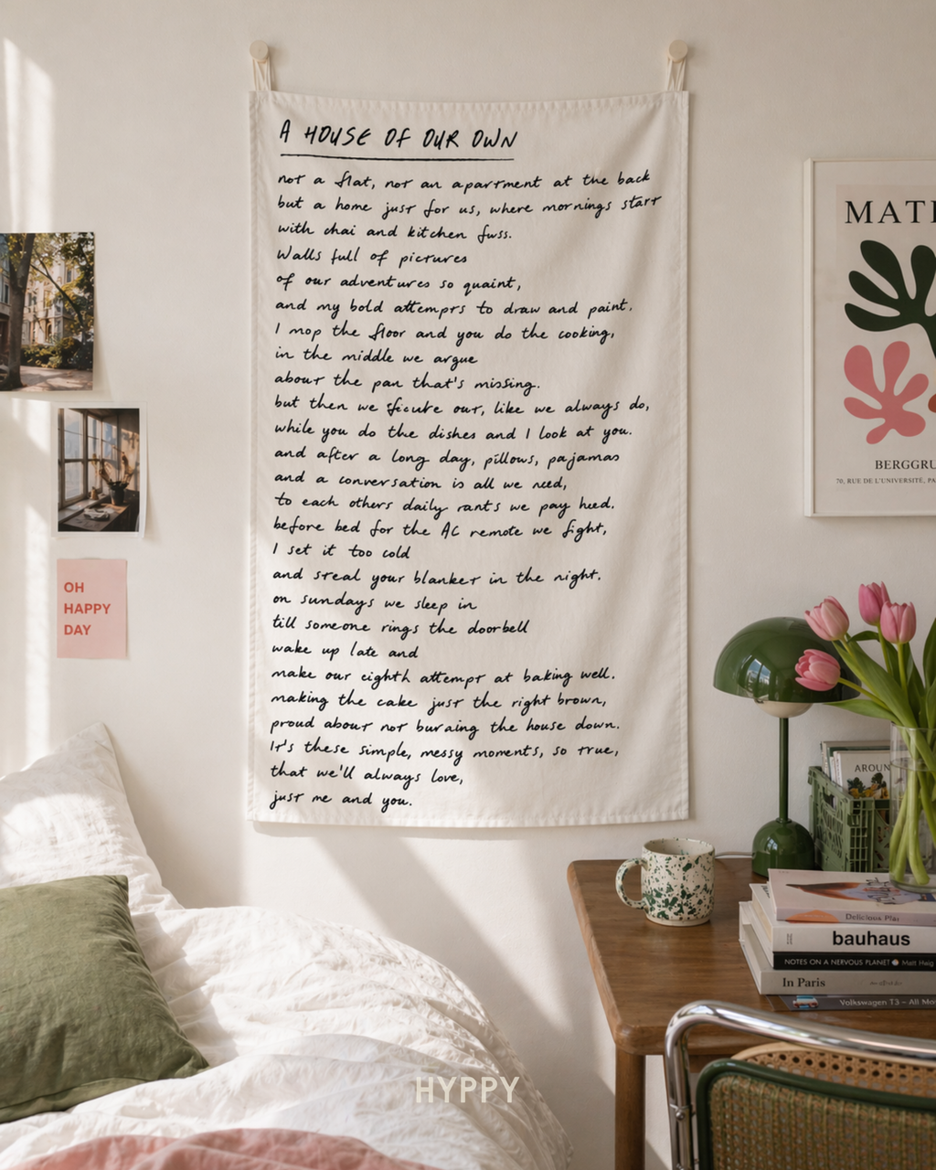 A House of Our Own Tapestry — boho wall tapestry, handcrafted in India by Hyppy