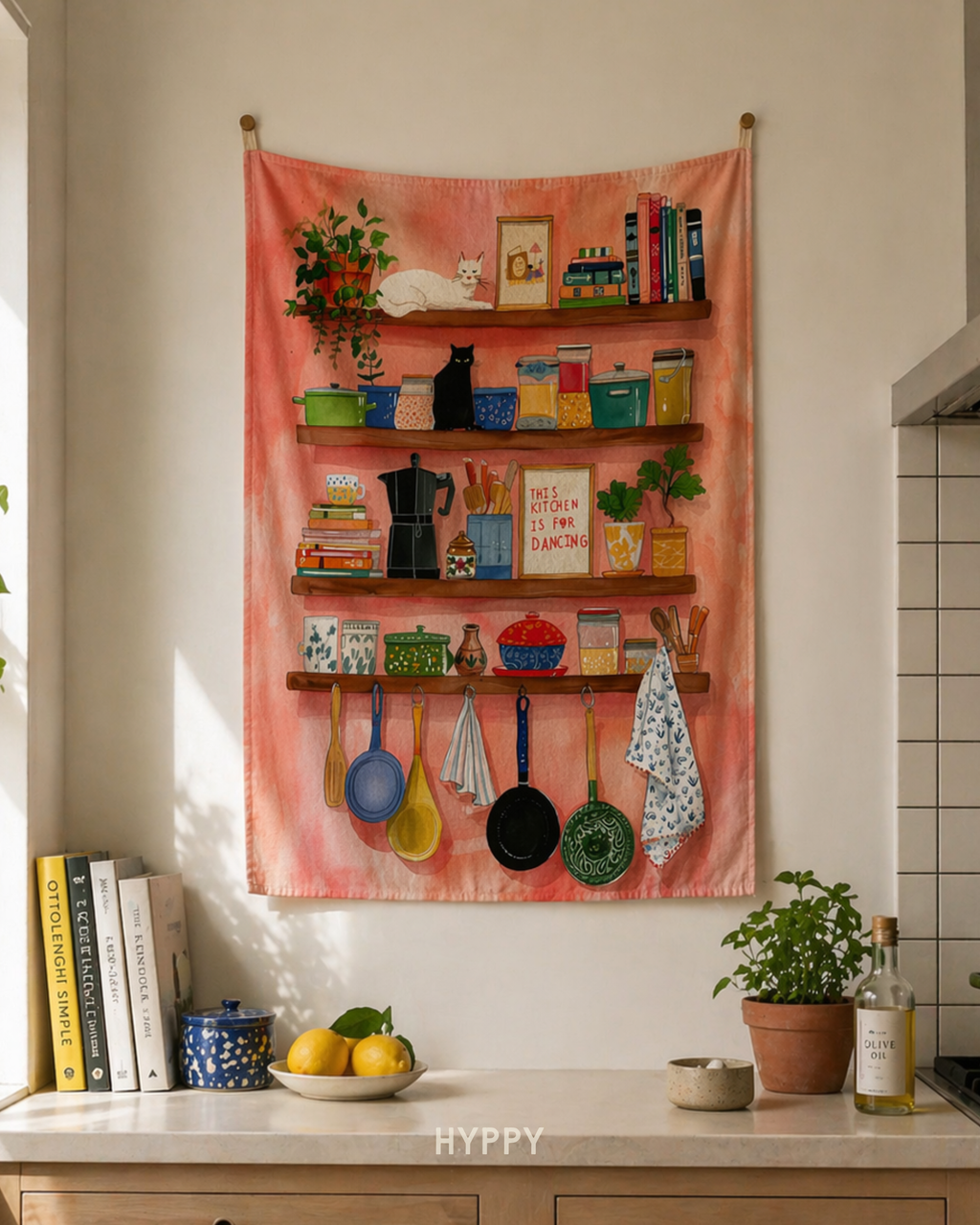 Shelf Stories Tapestry — boho wall tapestry, handcrafted in India by Hyppy