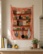 Shelf Stories Tapestry — boho wall tapestry, handcrafted in India by Hyppy