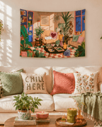 Slice of Life Tapestry — boho wall tapestry, handcrafted in India by Hyppy