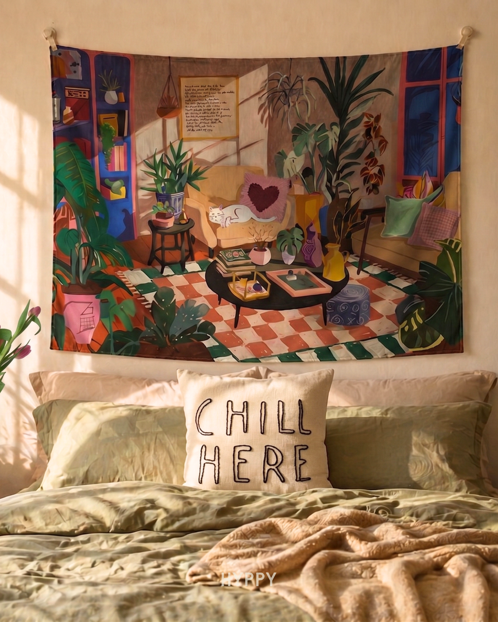 Slice of Life Tapestry — boho wall tapestry, handcrafted in India by Hyppy