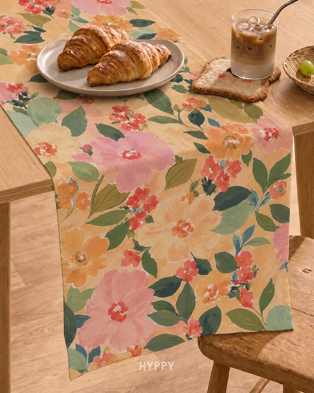 Garden Party Table Runner — boho table runner, handcrafted in India by Hyppy